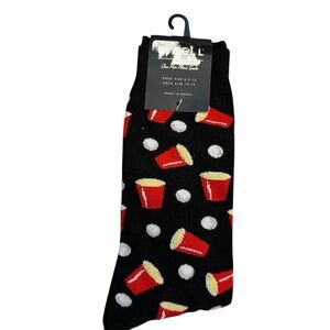 K. Bell Men's Black Beer Pong Socks Sz 6.5-12